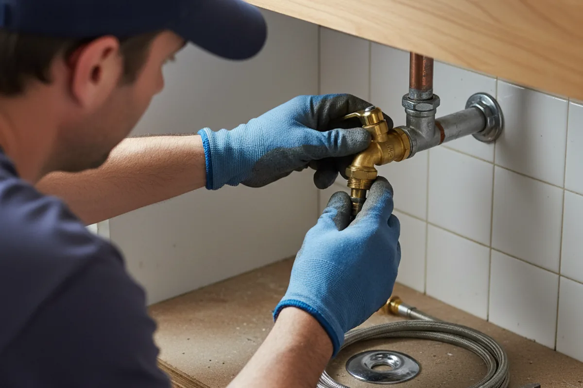 Shutoff valve and fitting work during Burst Pipe Repair in Carlisle